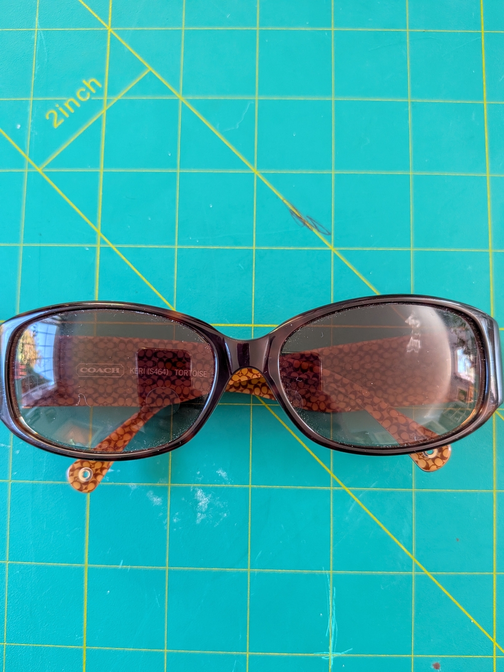 Coach Tortoise Shell Rectangle Sunglasses in Brown